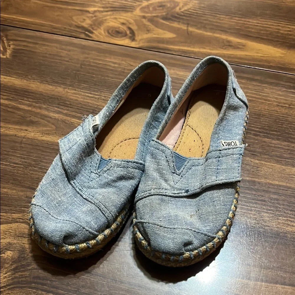 Toms Kids Light Blue Denim Slip-On Moccasins